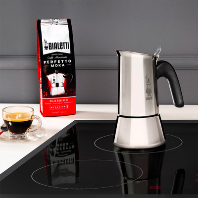 Xhezve moka Bialetti Venus 7254, 4 filxhanë, çelik inox, argjendtë