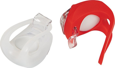 Set drita biçiklete Mini LED, përpara dhe mbrapa, me bateri, silikon, e kuqe edhe e bardhë