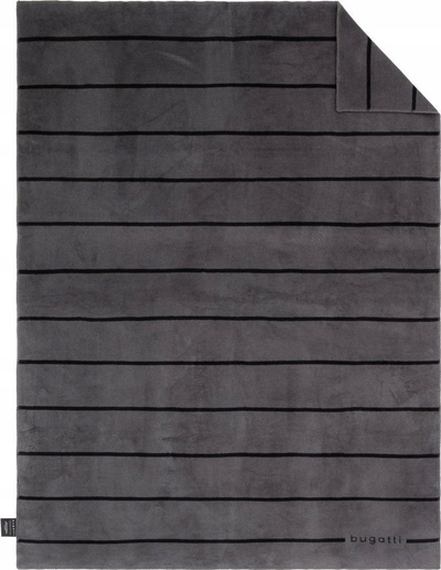 Batanije Bugatti Jacquard me vija, pambuk i përzier, gri me të zezë