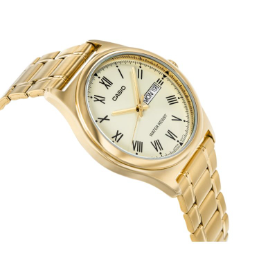 Ora dore Casio MTP-V006G-9BUDF, analoge, çelik inox, ngjyrë ari