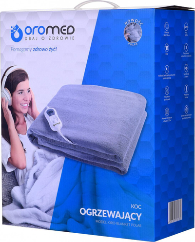 Batanije elektrike Oromed Electric Fleece Blanket, 130x180 cm, 3 nivele ngrohje, gri