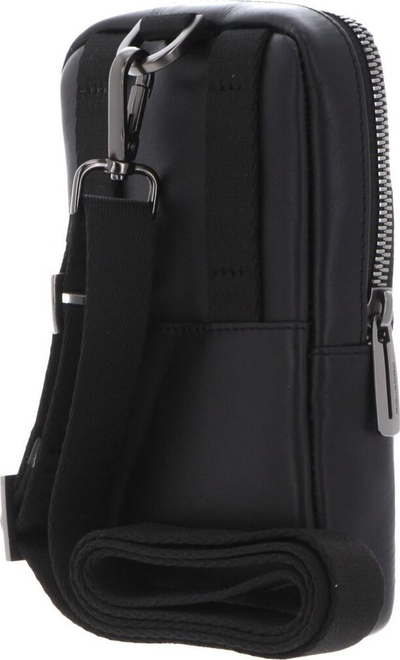 Çantë crossbody Piquadro Obidos, lëkurë, e zezë