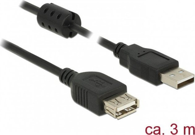 Kabllo USB Delock DE-84886, USB A mashkull në USB A femër, 3 m, e zezë