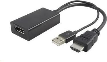 Adapter AV PremiumCord HDMI në DisplayPort, me USB A, i zi