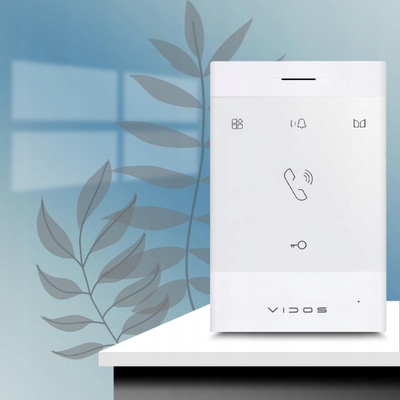 Stacion i brendshëm video‑interfon Vidos IPX M110 U, PoE 12V DC, pa duar, i bardhë