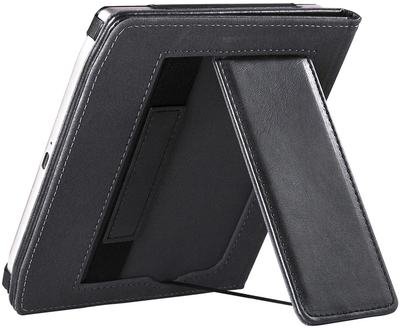 Mbështjellës me dorezë për PocketBook Verse Pro 629 634, me qëndrim, lëkurë ekologjike, blu navy