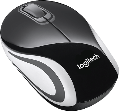 Maus Logitech Mini M187 (910-002731), 1000 DPI, 10 m, i zi/argjendtë