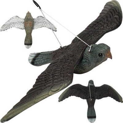 Figurë skifteri Realistic Falcon, kundra zogjve, me varëse, gri e zezë