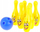 Set bowling Adar 557246, 6 birila, për kalamoj, i verdhë