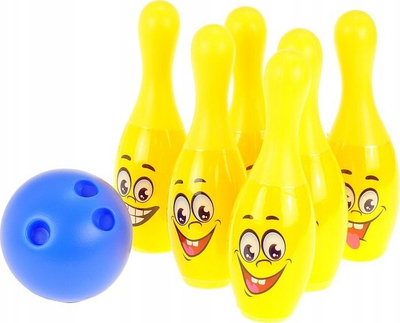 Set bowling Adar 557246, 6 birila, për kalamoj, i verdhë