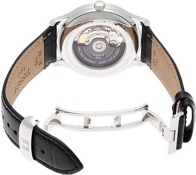 Orë për meshkuj Tissot T-Classic Open Heart Powermatic 80 T063.907.16.058.00, e zezë