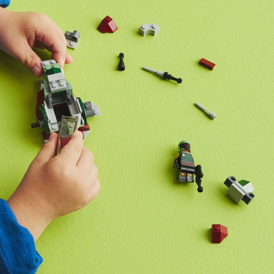 Set LEGO Star Wars Boba Fett's Starship Microfighter 75344, lodër ndërtimi për kalamaj 6+, shumëngjyrëshe