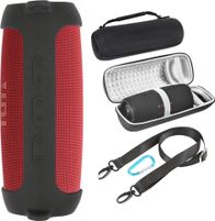 Set mbrojtës për altoparlant JBL Charge 5 6, kuti transporti me rrip, kapak silikoni, i zi