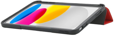 Kapak tablet Mobilis 062008, për iPad 11\" 2025 dhe 10.9\", flip case, i zi me të kuqe transparent