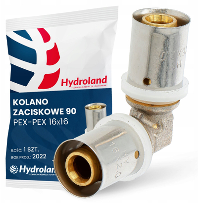 Kthesë PEX Hydroland Press, 16x16mm, bronz