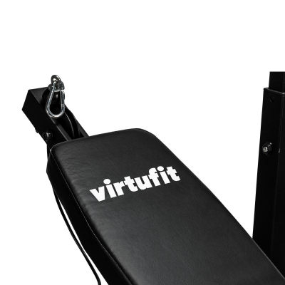 Stol forcimi VirtuFit Multifunctional Deluxe, shpinore e rregullueshme, mbajtëse për biceps, i zi