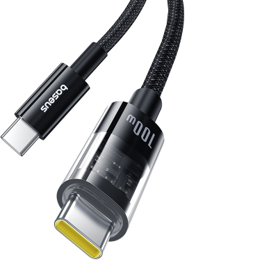 Kabllo USB-C Baseus Gem, USB-C në USB-C, 1m, e zezë