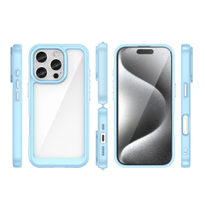 Mbulesë telefoni Hurtel Outer Space për iPhone 16e, TPU fleksibël, pjesë e pasme transparente, blu