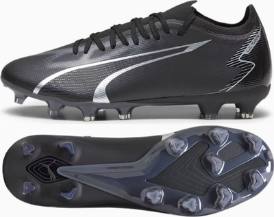 Këpucë futbolli Puma Ultra Match.3 FG, rrjetë e lehtë, taban TPU SPEEDPLATE, të zeza