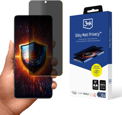 Mbrojtës ekrani 3mk Silky Matt Privacy për Poco F6, privatësi, mat