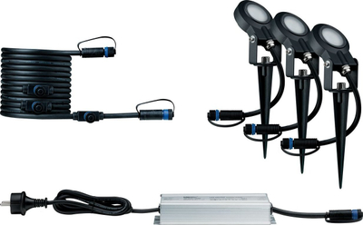 Set drite kopshti Paulmann Plug &amp; Shine 93696, LED 18W, dritë e ngrohtë, antracit