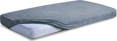 Çarçaf me lastik MATEX Jersey Fitted Sheet, 140x200 cm, gri grafit