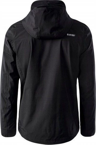 Jakne për meshkuj Hi-tec Oscar Jacket M, të papërshkueshme nga uji, me kapuç të heqshëm, e zezë