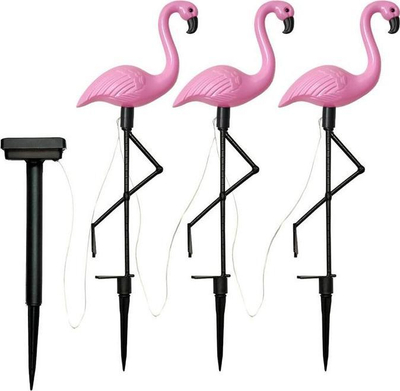 Set llamba diellore kopshti Aptel ZD50K Flamingo, LED, 3 copë, dritë e bardhë neutrale