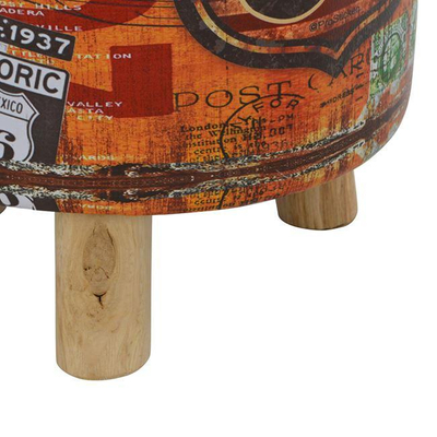 Stol PU me 3 këmbë druri 30×38 cm Route 66 (HM8155)
