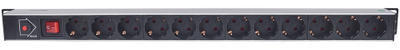 Shirit prizash vertikal Intellinet Network Solutions 714044, 12 dalje Schuko, kabllo 1.6 m, i zi