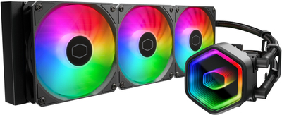 Ладилник за вода за процесор Cooler Master MasterLiquid 360 Core II, радијатор 360 mm, ARGB, црн