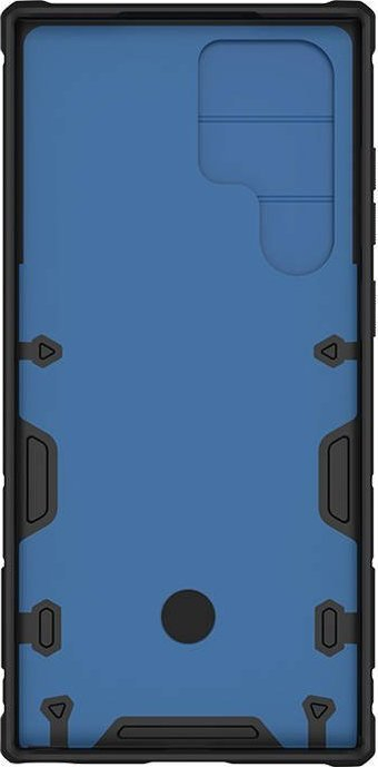 Këllëf telefoni Nillkin CamShield Armor Pro për Samsung Galaxy S23 Ultra, mbrojtje kamere, unazë mbajtëse që rrotullohet 360°, blu me të zezë