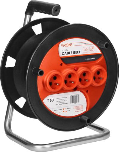 Bobinë bosh për kabllo PCE IP20, 4x2P+E, 16A 230V, zi portokalli