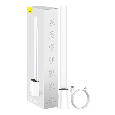Lampë tavoline Baseus DGZG-02, LED, rikarikueshme, e bardhë