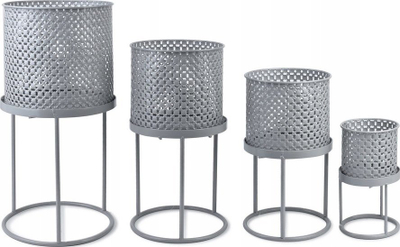 Stativ për vazo Swen Flowerpot Cover, metal, 23x27-45.5 cm, gri