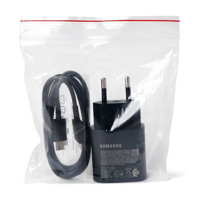Адаптер за полнење Samsung USB C 25W, кабел USB C 1m, црн