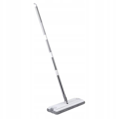 Set mop i sheshtë LeanToys me kovë me dy ndarje, me bisht teleskopik, me mikrofibër