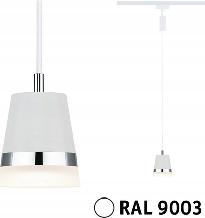 Llambë varëse Paulmann URail Suspension Cone, GU10, 10W, e bardhë