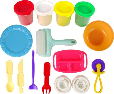 Set plasteline Leantoys Play Dough With Pasta Making Machine, makinë makarona, shumëngjyrësh