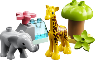 Set lodrash LEGO DUPLO 10971 Kafshët e Egra të Afrikës, për kalamaj 2+, me tapet loje
