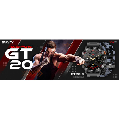 Smartwatch Gravity GT20-5, ekran 1.43" AMOLED, Bluetooth 5.0, i zi