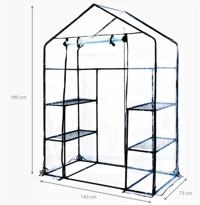 Серра за градина Dedra Garden Greenhouse, 143x73x195cm, PVC, зелена
