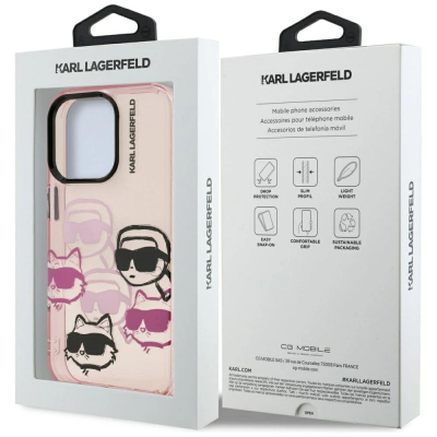 Mbulesë telefoni Karl Lagerfeld IML Multi Karl &amp; Choupette, për iPhone 16 Pro Max 6.9", rozë