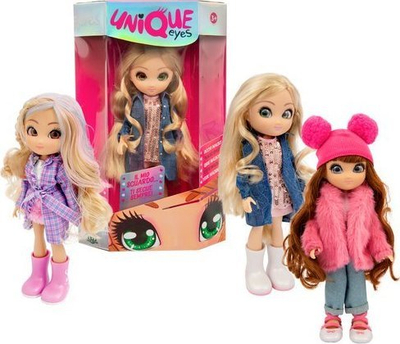 Kukull lodër Unique Eyes Fashion Doll, 25 cm, flokë të gjatë, shumëngjyrëshe