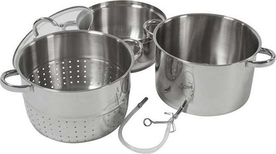 Shtrydhës me avull Zilner 8 litra, çelik inox, për soba me induksion edhe gaz, ngjyrë argjendtë