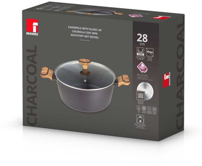 Тенџере BERGNER Multiclad BG-56038, 28 cm, со капак, боја charcoal