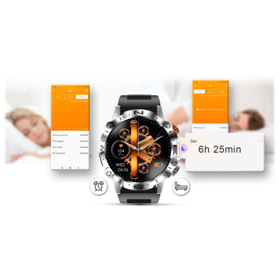 Ora e zgjuar Mski Gravity GT20 4, ekran 1.43\" AMOLED, Bluetooth Call, argjendt me rrip portokalli