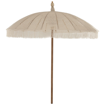 Çadër macramé teak & bambu off-white Φ250 cm (HM6036.01), bardhë