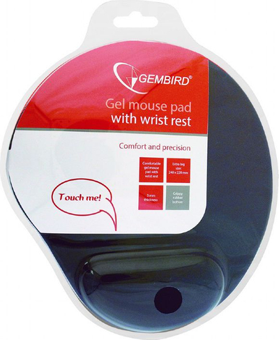 Mouse pad Gembird ErgoPad MP-GEL-GR, jastëk xheli, gri