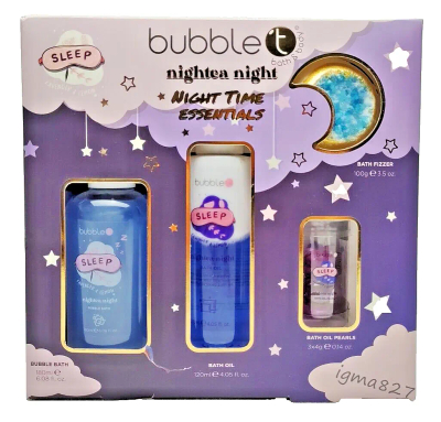 Set Bubble T, Night Rituals, Flusk dushi 180 ml + Vaj dushi 120 ml + Topa dushi 4g